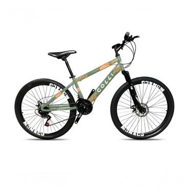 Imagem de Bicicleta Colli Mônaco Aro 26 Disco 21 V Rapid Fire Cor Vermelho Tamanho Do Quadro 13,5 Verde Militar