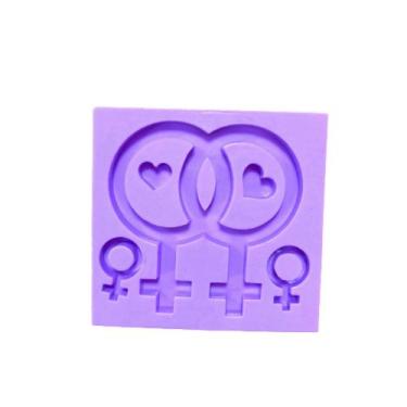 Imagem de R105 Molde de silicone LGBTQIA+ chaveiro resina - confeitaria dos mold