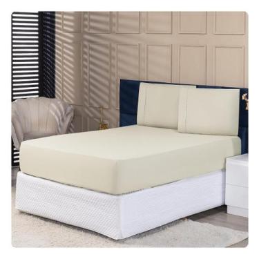 Imagem de Jogo de Lençol Micropercal King 400 Fios 3pças - Shop CasaNobre, Palha