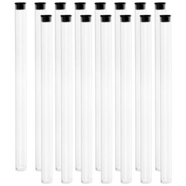 Imagem de WEBEEDY 15 tubos de armazenamento de incenso com tampa preta, tubo de acrílico transparente para suporte de armazenamento de bastões de incenso para meditação, ioga, relaxamento, decoração de festa de