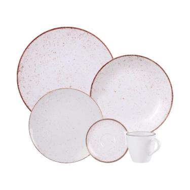 Imagem de Aparelho de Jantar Tramontina Rústico Marrom Porcelana 20 Peças