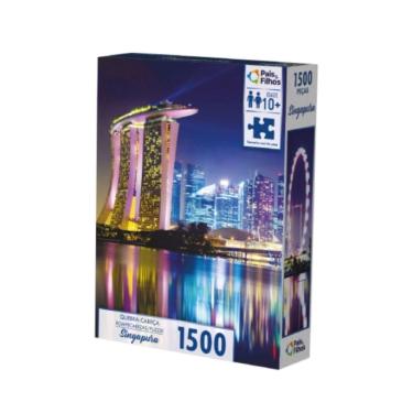 Imagem de Quebra Cabeça Paisagem Singapura +10 Anos Infantil Adulto 1500 Peças Pais e Filhos