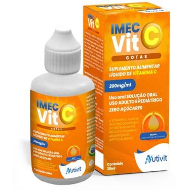 Imagem de Vitamina C em gotas 200mg/ml 20ml Imec Vit C Sabor Laranja - Nutivit