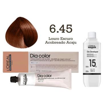 Imagem de Tonalizante Dia Color 6.45 Louro Escuro Acobreado Acaju + Emulsão Reve