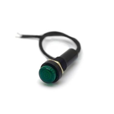 Imagem de Sinaleiro Olho de Boi cor Verde com Fio Preto 110V - XD8-2 - Multcomer