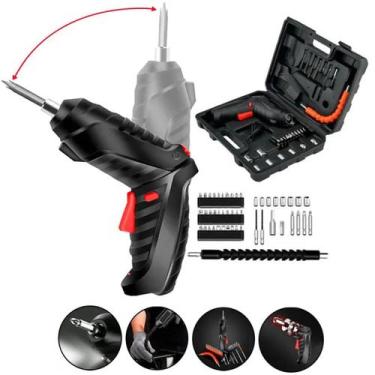 Imagem de Parafusadeira Furadeira Kit Portátil Usb Recarregavel Bivolt - Loja no