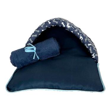 Imagem de Kit 2 Pçs Cama Iglu e Toca e Saco de Dormir Pet 2 em 1 Téo Impermeável