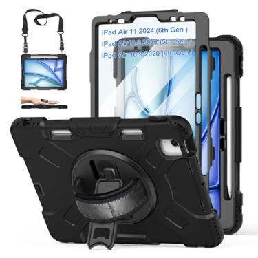 Imagem de Capa para iPad Air 5ª/4ª Geração: Capa protetora de grau militar Capa para iPad Pro 11 polegadas e capa para iPad Air 5/4 10,9 polegadas (2022/2020) com suporte de lápis - suporte - alça de ombro
