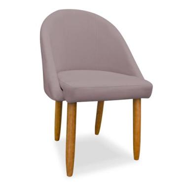Imagem de Poltrona Cadeira Lua Veludo Sala de Jantar - Leo Decor, Rose