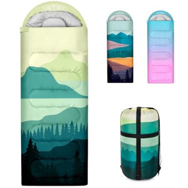 Imagem de Sacos de dormir para adultos, 3 estações, quente, frio, leve, impermeável, mochila, acampamento, saco de dormir para acampamento, caminhadas, viagens ao ar livre, equipamento de acampamento