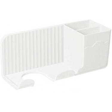 Imagem de Suporte Para Secador De Cabelos C/ 2 Ganchos E 2 Nichos Colorido Plást