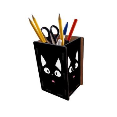 Imagem de Porta Lápis e Canetas Gato Gatinho Preto Bonito - PoloCat Acessórios