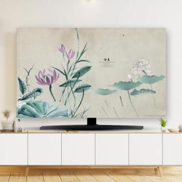 Imagem de Capa de TV Interior 32-80 polegadas TV Capa à prova de poeira elegante Protetor de tela de TV impresso colorido Protetores de tela plana LED LCD Decoração de tela plana Capa-Impressão-4||65 polegadas