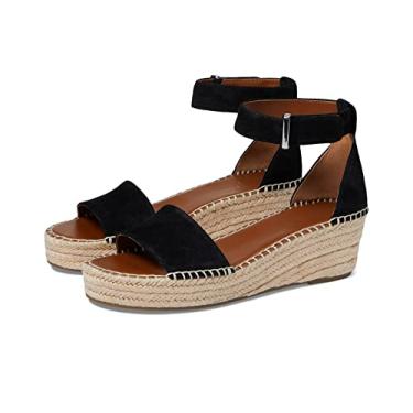 Imagem de Franco Sarto Sandália Anabela Espadrille Feminina, Camurça preta, 10