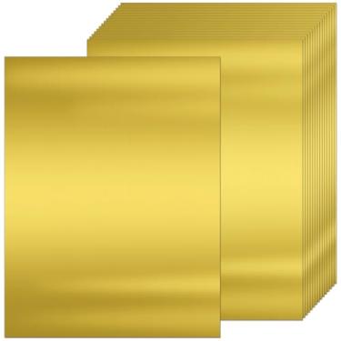 Imagem de 25 folhas metálicas douradas cartolina cartolina 21 x 28 folhas brilhantes 250 g/m² papel pesado para scrapbook para certificados, convites, cartões comemorativos, artesanato, graduações