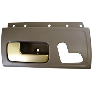 Imagem de PT Auto Warehouse FO-2385MG-FL – Macanetas de Porta, Alça Interna de Porta, Caixa Cinza com Alavanca Cromada (Escova Dourada) – Lado Frontal do Motorista