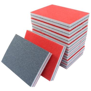 Imagem de Hordion 20 peças de esponja de lixa de grão 180, blocos de lixamento seco molhado para polimento automotivo de móveis de madeira de plástico