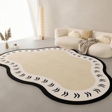 Imagem de Tapetes para quarto, formas irregulares, decoração para sala de estar, carpete grosso, felpudo, macio (200x250cm/B)