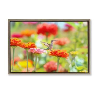 Imagem de Stupell Industries Tela flutuante marrom beija-flor Sugar Fairy Design de arte de parede por Carrie Ann Grippo-Pike, 43 x 63 cm