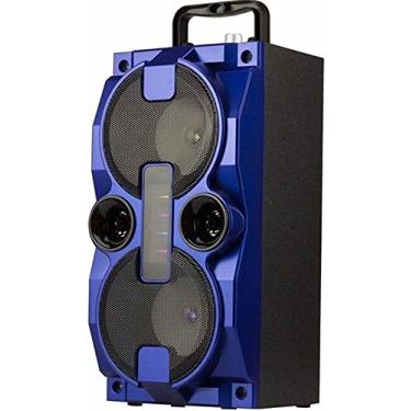 Imagem de Caixa de som bluetooth entrada USB auxiliar P2 Hi-Fi USB Mp3 Tws FM SD com Led D-Bh2807 AZUL