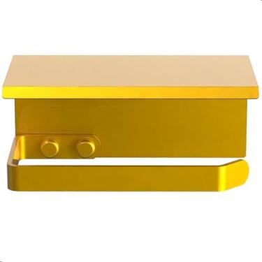 Imagem de Unidas Store, Porta Papel Higiênico De Parede Banheiro Dourado UN MAX