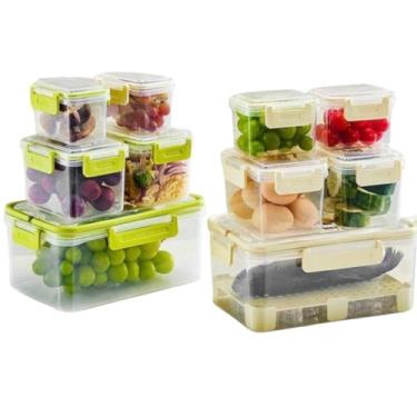 Imagem de Conjunto de 5 Potes de Plástico com Tampa e Cesto Organizador, Sortidos