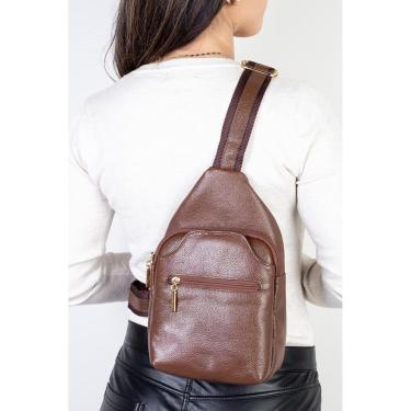 Imagem de Mini mochila feminina transversal de couro liso Jenny-Feminino