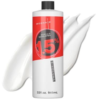 Imagem de MOEHAIR Desenvolvedor de tintura de cabelo 1,5% de peróxido de hidrogênio | Desenvolvedor de creme de 5 volumes para coloração e branqueamento | Sem parabenos | Desenvolvedor de creme capilar de nível