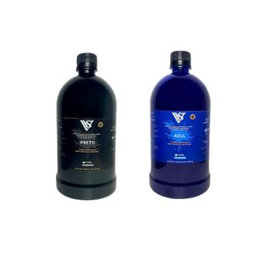 Imagem de Kit 2 Tintas de Pincel Quadro Branco Lousa Board Master WBMA VBM Rende Até 200 Recargas - Não Mancha o Quadro 1L Litro (PRETO-AZUL)