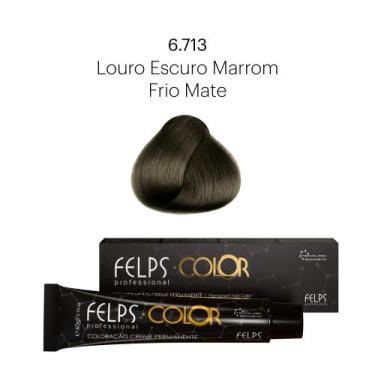 Imagem de Coloração Profissional Felps Color Louro Escuro Marrom Frio Mate 6.713