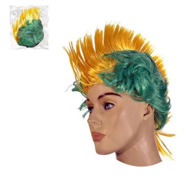 Imagem de Peruca Punk Moicano Verde E Amarelo Copa Do Mundo Brasil - Zein