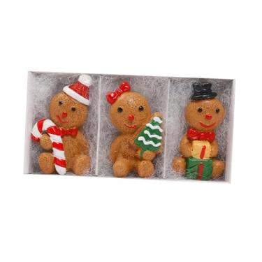 Imagem de Baoblaze 3x Estátuas de Pão de Gengibre, Esculturas Fofas de Resina Feitas à Mão, Decorações de Natal para Cozinha, Sala de Estar, Lareira de Inverno