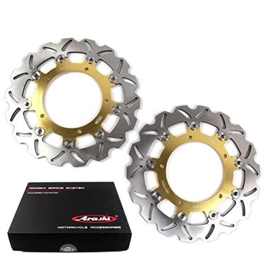 Imagem de Discos de freio dianteiro Arashi Rotores para Yamaha YZF R6 2003-2004, YZF R7 2022-2023, MT03 2006-2011, FZ6 2004-2008, XJ6 2009-2013 DIVERSION 2009-2013 5, acessórios de motocicleta de ouro Peças