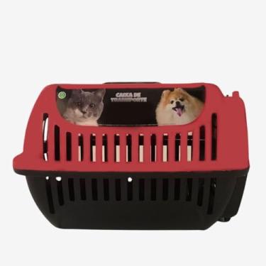 Imagem de Caixa para Cachorros e Gatos, N.1,Viagem e Passeio,Transportador para Animais com ventilação, Fácil Transporte, Vermelho