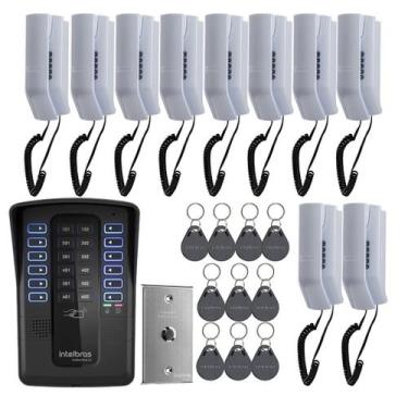 Imagem de Kit Porteiro Coletivo Intelbras Collective 12 Pontos com 10 Interfones