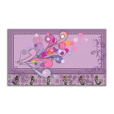 Imagem de Cabideiro De Parede Porta Colar Chaves Cintos Arabescos - FORMALIVRE