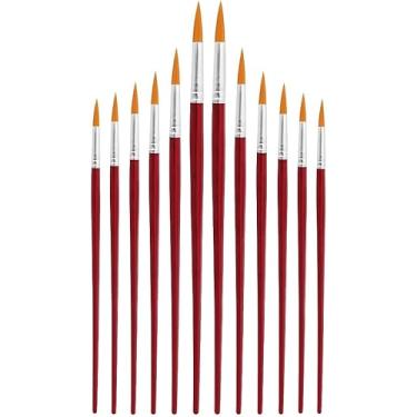 Imagem de Genérico Kit 12 Pincéis Artísticos, Ponta Fina, Dourado, para Aquarela, Tinta Acrílica, Óleo, Guache e Artesanato, Uso Semi Profissional e Escolar