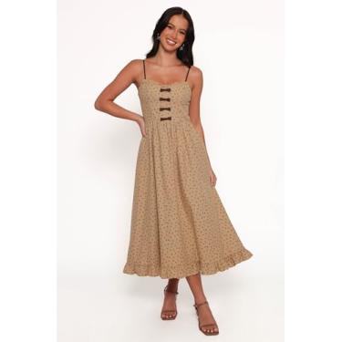 Imagem de Petal & Pup Vestido midi Robbins feminino, Marrom bege, P