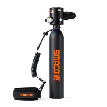 Imagem de SMACO Mini Tanque De Mergulho 0,5L Tanque De Mergulho Pequeno Portátil Para Respiração Subaquática Cilindro De Mergulho Reutilizável Até 10 Minutos De Tempo De Mergulho Tanque De Mergulho Pulmonar