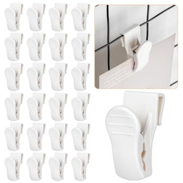 Imagem de 25 peças de ganchos de parede de grade, clipes de revestimento para pendurar coisas painel de grade de parede clipes de decoração suporte de placa de parede para casa, varejo e monitores