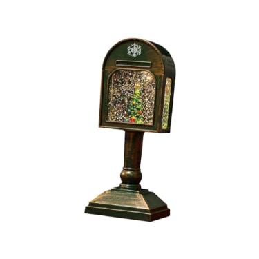 Imagem de Fancyes Caixa de música globo de neve de Natal, decoração de mesa 8x7x20 cm com 8 músicas, lanterna de água com glitter giratório para prateleira, mesa, Arvore de Natal