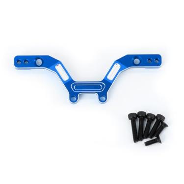 Imagem de Aluminum Alloy Front Damper Plate Upgrade, Extended Design for ARRMA 1/14 Typhon Grom, Improves Suspension & Camber Angle (Blue)