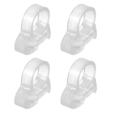 Imagem de PATIKIL 4 braçadeiras de mangueira de plástico, braçadeira ajustável de catraca de pressão dupla para serviço pesado de 1/2 polegada para fluxo de mangueira, branco
