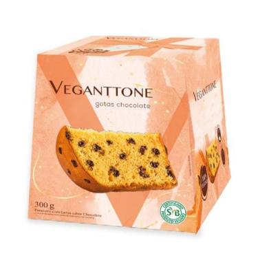 Imagem de Veganttone  Chocotone Cegano com Gotas Sabor Chocolate (300g)
