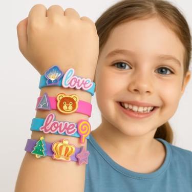 Imagem de Kit Fabriquinha De Pulseiras Infantil Com 4 Pulseiras E Acessórios