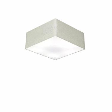 Imagem de Plafon Quadrado Vivare Md-3000 Cúpula Em Tecido 12/25x25cm - Bivolt Rustico-cinza 127/220v