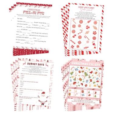 Imagem de Eaasty 101 peças de jogos de festa de Natal, 4 designs de espião ocular, diz a pesquisa, adivinhe qual símbolo do anfitrião escolhido, preencha cartas divertidas de perguntas e respostas, atividade de
