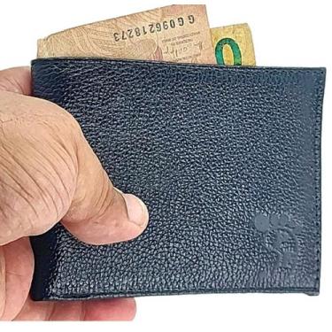 Imagem de Carteira Masculina Couro Bovino Cor Preta Modelo Social - Pisada forte