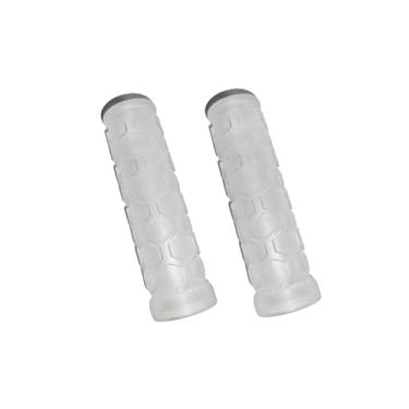 Imagem de Snmzlc Punhos de guidão de bicicleta, comprimento 102 mm/4, para BMX, montanha, MTB, cruzador de praia, scooter, bicicleta dobrável, macia e confortável, antiderrapante US344 (transparente, 102 mm)