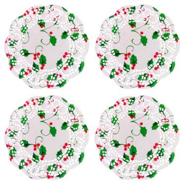 Imagem de Jagrove Doilies de papel, pacote com 50, de 12 cm, de renda floral, Natal, decorativo, descartável, redondo, jogo americano a granel para bolo, sobremesa, artesanato, casamento, festa de aniversário